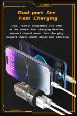 Devia Punk Style Car Charger EA362 – 30W PD USB‑C & QC3.0 USB‑A Dual‑Port Fast Car Charger – - Image 5