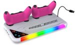 Dobe Multifunctional PS5 Cooling & Charging Dock – Dual Controller Charger with RGB Lighting & Game Storage, - Image 3