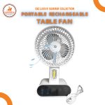 DP‑7624 Portable Rechargeable Fan with LED Light – 3‑Speed USB Table Fan, 3000mAh Battery - Image 2