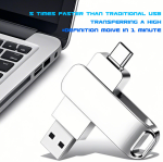 Dual Drive Flash Type-C + USB-A Metal – 2-in-1 OTG High-Speed USB Storage In Oman - Image 3