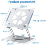 Earldom EH238 Aluminum Alloy Laptop Stand (360° Adjustable, Foldable, Ergonomic Riser) - Image 2
