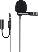 Earldom ET‑E38 Mini Lavalier Mic 3.5 mm with Clip – 2 m Cable, Hyper‑Cardioid Condenser –