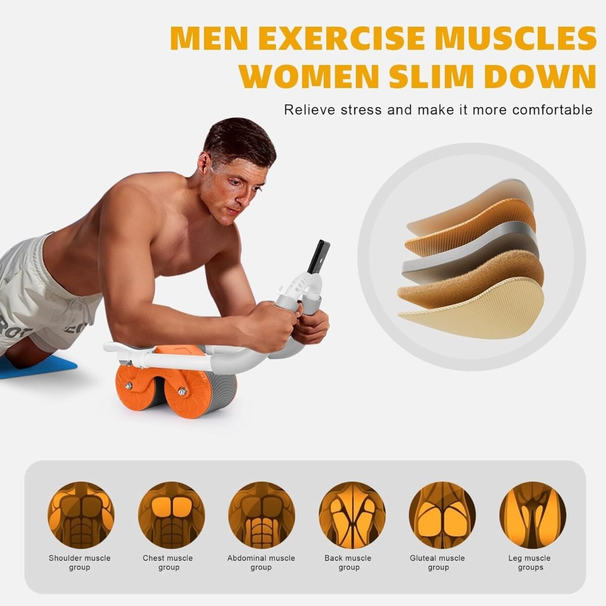 Exercise Wheel with Elbow Support – Automatic Rebound Ab Roller for Core Strength & Injury-Free Workout - Price in Oman - Image 3