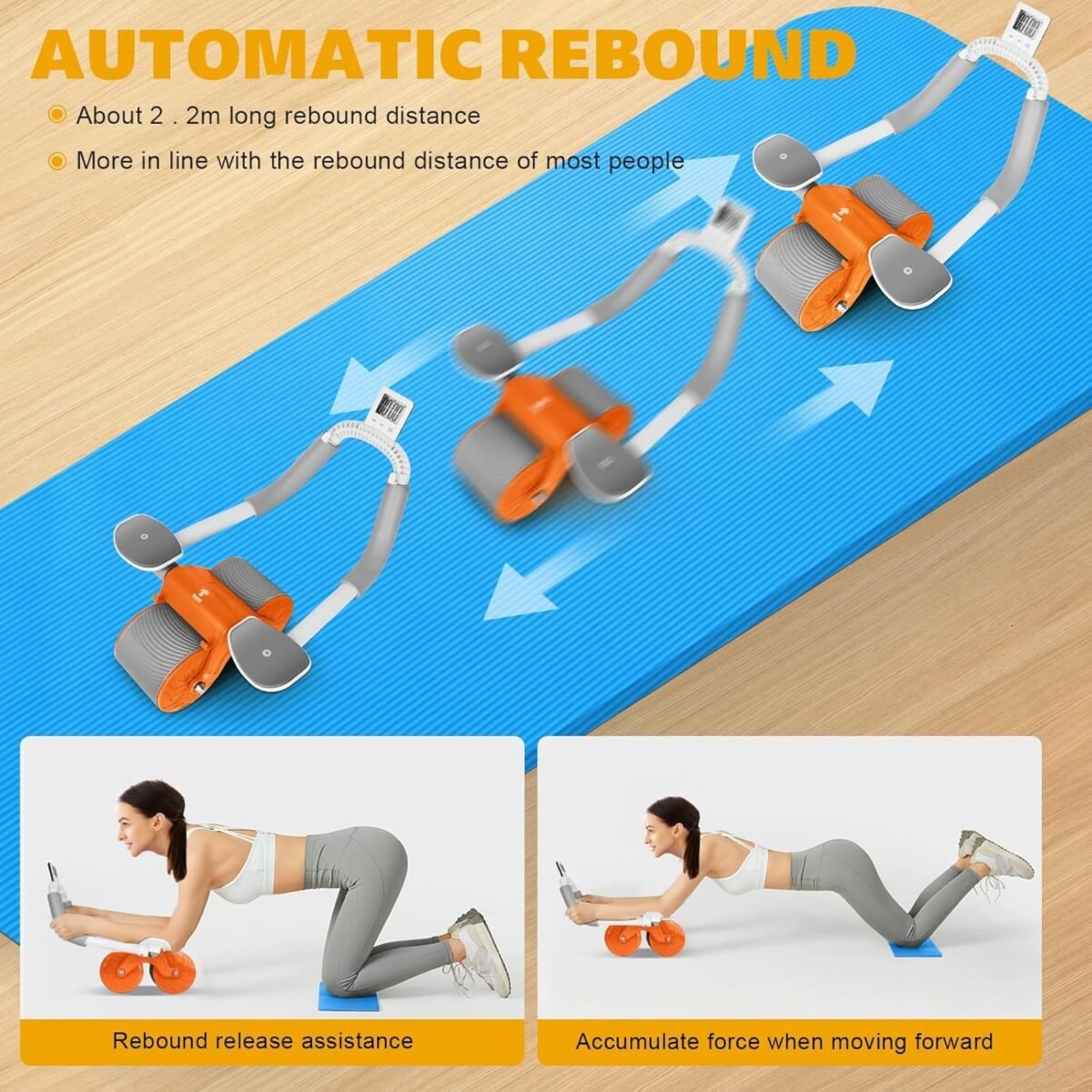 Exercise Wheel with Elbow Support – Automatic Rebound Ab Roller for Core Strength & Injury-Free Workout - Price in Oman - Image 4