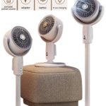 F1 Circulation Floor Fan F16A – 16-Inch Adjustable Height with Remote Control, 3-Speed Settings, Oscillation,