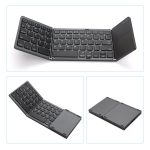 Foldable Bluetooth Keyboard with Touchpad – Tri‑Fold Portable Keyboard for Tablet, Mobile & Laptop –