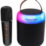 Haino Teko MK-44 Wireless Bluetooth Speaker with Microphone – Portable, Waterproof, LED Light, FM Radio,