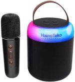 Haino Teko MK-44 Wireless Bluetooth Speaker with Microphone – Portable, Waterproof, LED Light, FM Radio,