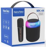 Haino Teko MK-44 Wireless Bluetooth Speaker with Microphone – Portable, Waterproof, LED Light, FM Radio, - Image 3