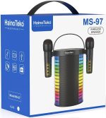 Haino Teko MS-97 Wireless Bluetooth Speaker with Dual Wireless Microphones – Portable Karaoke Speaker with LED Lights - Image 3