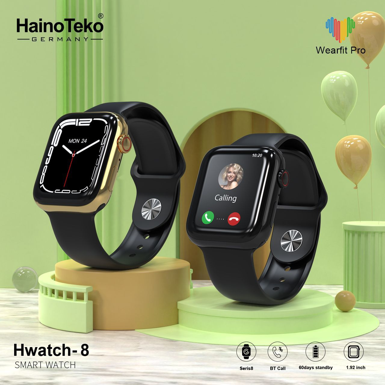 haino-teko-smart-band-watch-8-amoled-display-bluetooth-calli.jpg Haino Teko Smart Band Watch-8 – AMOLED Display, Bluetooth Calling, IP68 Waterproof, Fitness Tracking - Image 1