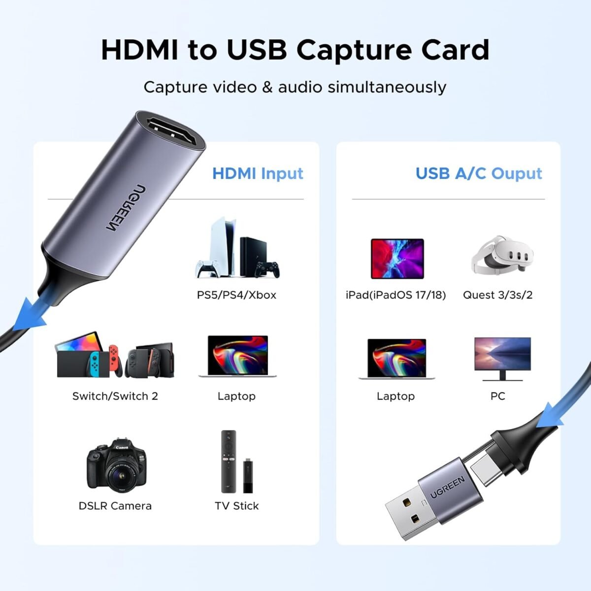 HD USB Video Capture Card CM489 USB-C-ADP – Full HD HDMI to USB Streaming & Recording Adapter | - Image 8