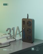 HEATZ / HZ ZC603 Power Plug Extension - 3-Socket + 6 USB Fast-Charging Power Strip, 3000W, 2m Cable & Surge Protection - Image 3