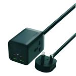 Heatz ZA66 6-in-1 Power Adapter 65W GaN – Universal Fast Charger with 2 AC Outlets, 4 USB Ports (2 USB-A, 2 USB-C)