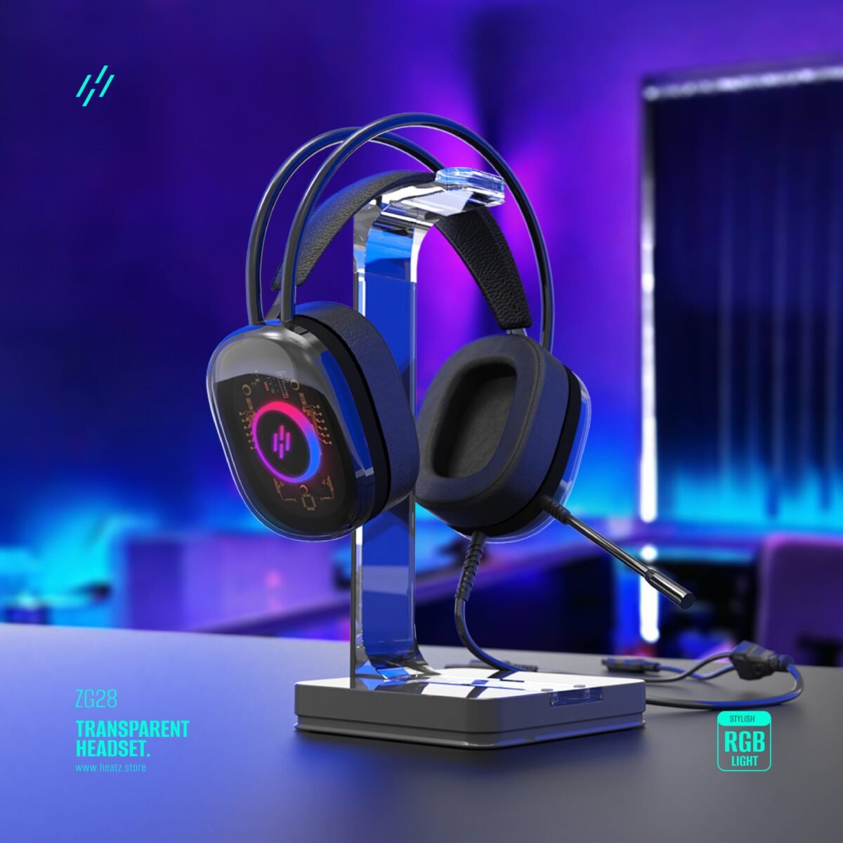 Heatz ZG28 Wired Headphone Trans Head – High-Fidelity Sound, Comfortable Design, 3.5mm Jack, - Image 2