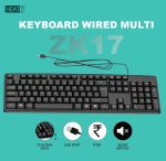 Heatz ZK17 Wired Multi Keyboard – Full-Size USB Keyboard with 104 Keys for Efficient Typing, - Image 3