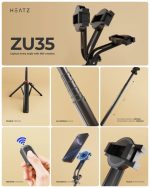 Heatz ZU35 3‑in‑1 Remote Selfie Stick & Tripod – 360° Rotating, 1.3 m Extendable Aluminum Alloy Mount - Image 8