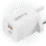 IBRIT 3-Pin Fast USB Wall Charger – UK Plug, Rapid Charging Adapter for Smartphones & Tablets,