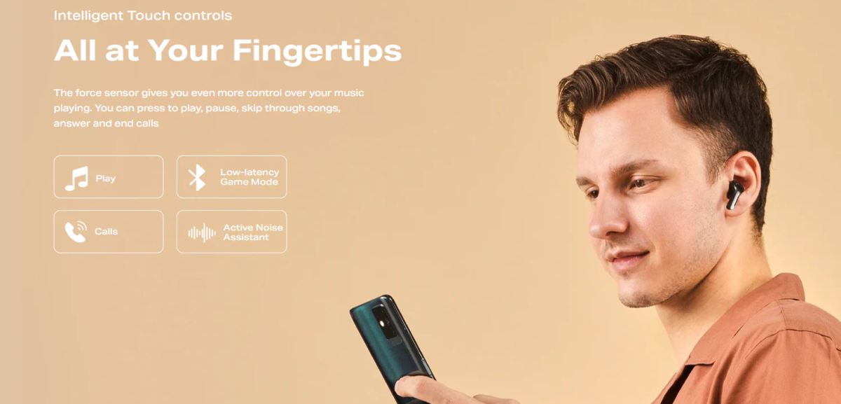 Infinix Buds Lite XE23 – True Wireless Earbuds with Clear Vocal Sound & Long Battery Life (Price In Oman) - Image 2
