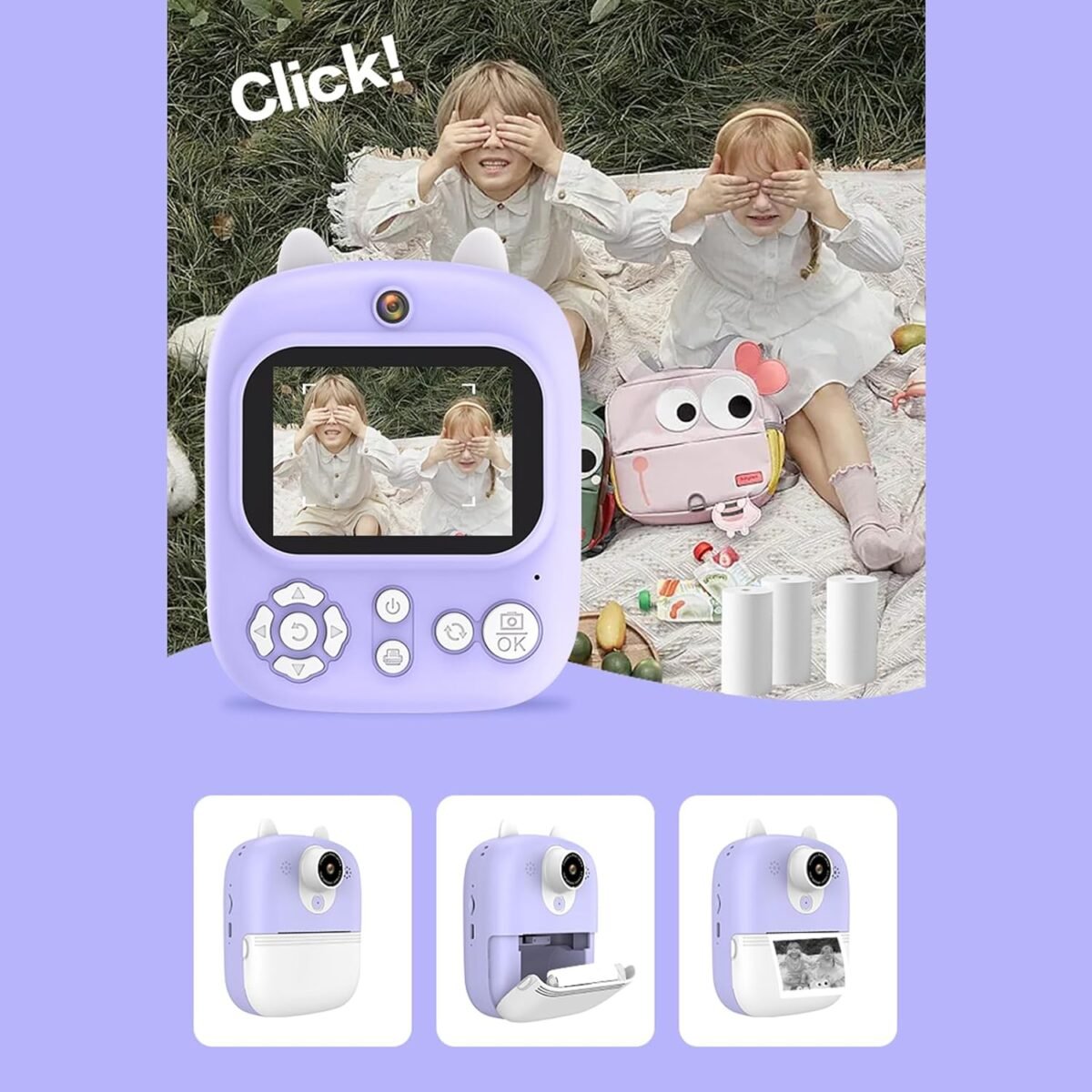 Instant Print Camera P2 – 3-in-1 HD 1080P Photo, Video & Thermal Printer for Kids, - Image 3