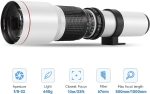 Jintu 500mm f/7.0–f/32 Super Telephoto Manual Lens — T‑Mount Kit for Nikon & Canon (Lightweight, Tripod Collar)