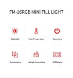 Jmary FM‑16RGB Mini RGB Video Fill Light – Rechargeable Clip-On LED for Cameras & Smartphones - Image 4