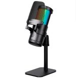 JMARY MC‑PW13 USB Gaming & Podcast Mic – RGB, Cardioid, Zero‑Latency Monitoring & Plug‑and‑Play
