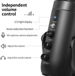 Jmary MC‑PW8 – USB Gaming & Podcast Microphone (Cardioid, Gain + Mute, Headphone Jack) - Image 3