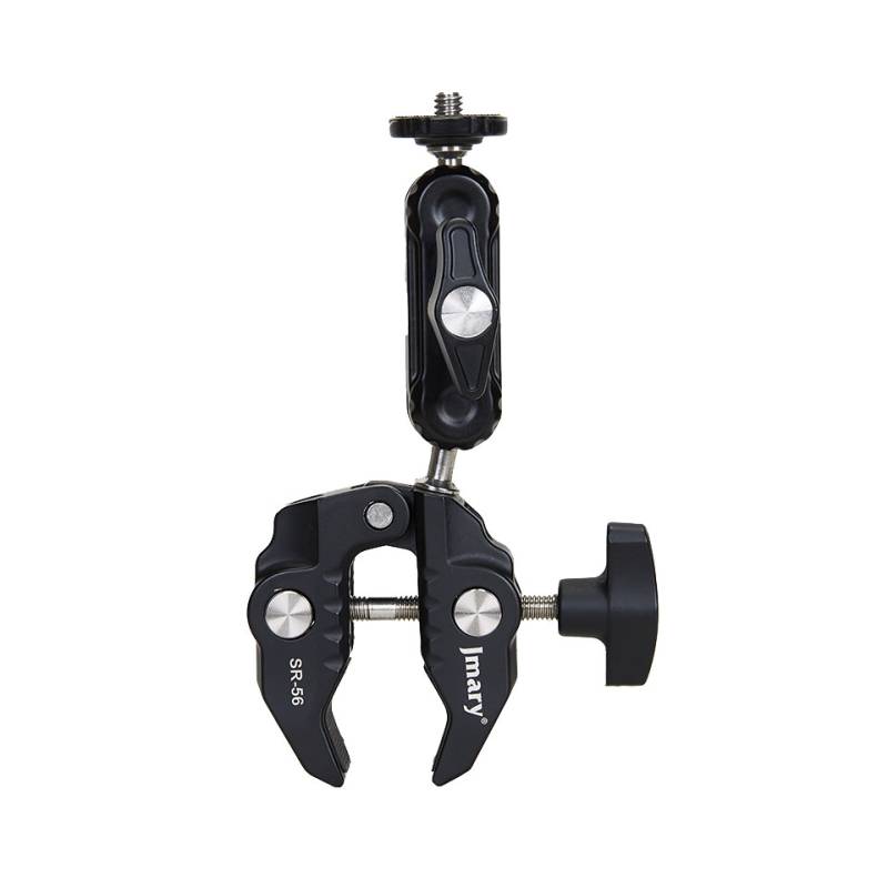 jmary-sr56-super-clamp-360-solid-aluminum-13-60-mm-15-kg-loa.jpg Jmary SR‑56 – Super Clamp 360° Solid Aluminum (13–60 mm, 1.5 kg Load, DSLR/Gopro Mount) - Image 1