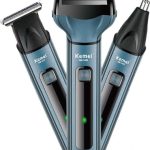 Kemei KM-1433 3-in-1 Electric Trimmer for Men – Beard, Nose & Body Grooming Kit