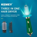 Kemei KM‑8015 3‑in‑1 Professional Hair Dryer Brush – Ionic Dryer, Straightener & Curler - Image 3