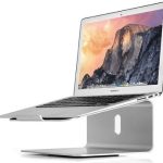Laptop Stand EW03017 Silver – Foldable Aluminium Ergonomic Riser with Ventilation & Non-Slip Pads –