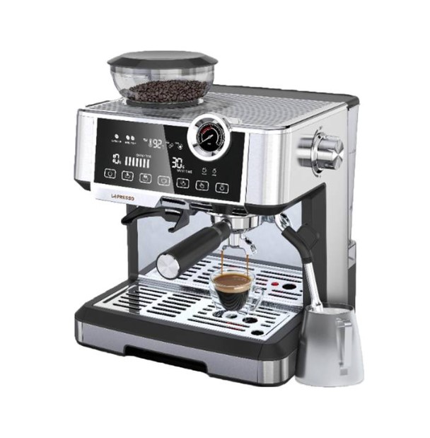 lepresso-dual-boiler-espresso-machine-lpcffm0030-19-bar-pres.jpg Lepresso Dual Boiler Espresso Machine LPCFFM0030 – 19 Bar Pressure, 2.8L Water Tank, Adjustable Grinder, Stainless Steel, - Image 1