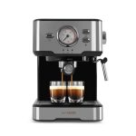 LePresso LP15CMBK Dual-Cup Barista Espresso Machine - 1100W, 9–15 Bar Pump, Steam Milk Frother & 1.5L Tank