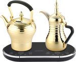 LePresso LPAR TMGD 750ml Arabic Coffee & Tea Dallah – 304 Stainless Steel, 800W Electric Kettle with Overheat Protection and Keep Warm Function,