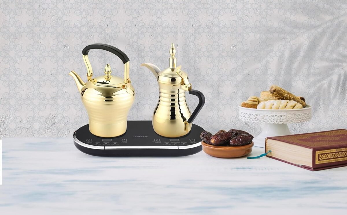 LePresso LPAR TMGD 750ml Arabic Coffee & Tea Dallah – 304 Stainless Steel, 800W Electric Kettle with Overheat Protection and Keep Warm Function, - Image 3