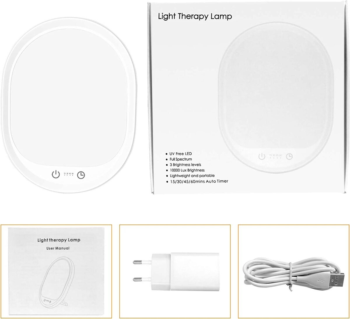 LQ-05 UV-Free 10,000 Lux Light Therapy Lamp with Adjustable Brightness and Timer – Enhance Mood and Energy, Price in Oman - Image 2