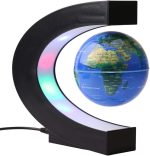 Magnetic Floating Globe Decoration – C‑Shape LED Levitating World Map Globe – - Image 2