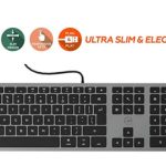 Mobility Lab Wired Keyboard – White with Orange Accents – USB Connection, Ergonomic Design –