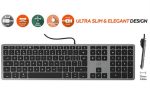 Mobility Lab Wired Keyboard – White with Orange Accents – USB Connection, Ergonomic Design –