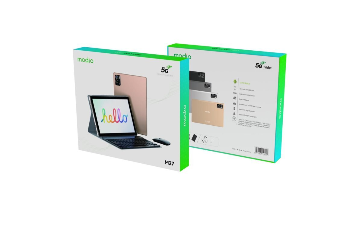 Modio M27 5G Android Tablet – 10.1" HD Display, 8GB RAM, 256GB Storage, Dual SIM, 6000mAh Battery, with Keyboard & Mouse, - Image 6