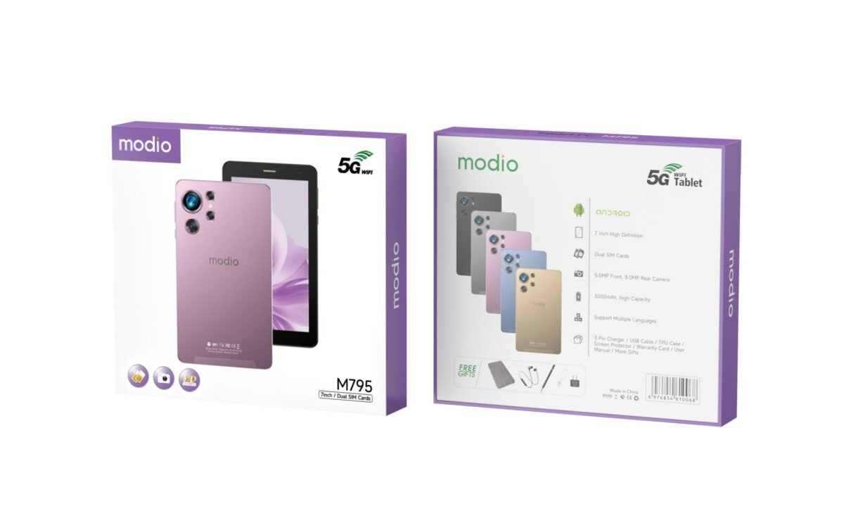 Modio M795 7" Android Tablet – 6GB RAM, 256GB Storage, Dual SIM, 5G WiFi, 3000mAh Battery - Image 5