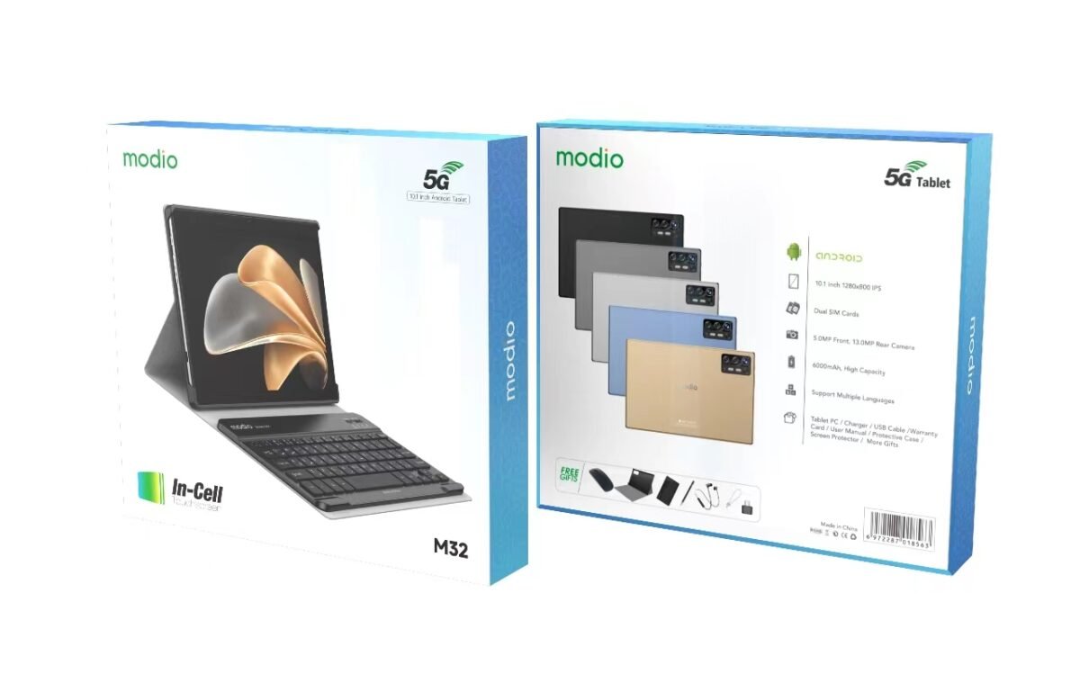 Modio Tablet M32 — 10.1" 5G, 8GB RAM / 512GB Storage, 6000mAh, Wireless Keyboard Bundle - Image 3