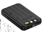 Nyork 10000mAh Fast Charging Power Bank with Built-in Cables – Dual Port Portable Charger for iPhone & Android, Price in Oman - Image 3