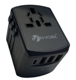 NYORK Universal Power Adapter 4× USB (PD) - Multi-Port Fast Charger with USB-C PD & USB-A - Compact Travel Design