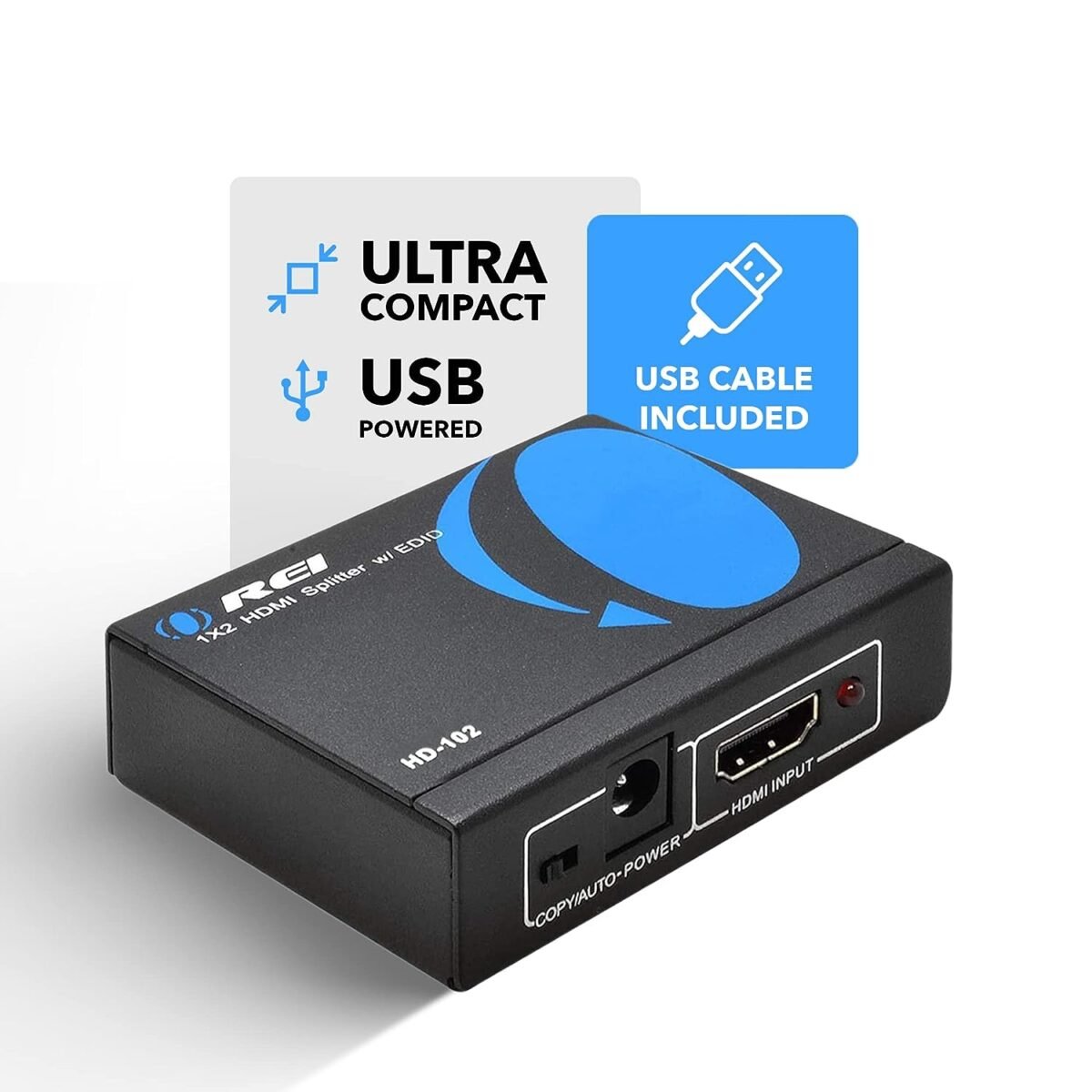 OREI 1×2 HDMI Splitter (HD-102/UHDS-102) – Mirror Display to Dual Screens (Full HD/4K) - Image 3