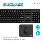 Pawa 3-in-1 Wireless Desktop Pack (KMP24BTW) – Ergonomic Keyboard, Mouse & Mouse Pad Combo - Image 2