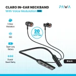 Pawa Claro ENC Neckband PW-CLNBINE6 – Bluetooth 5.1 Wireless Earphones with Voice Modulation & 20-Hour Battery Life, - Image 2