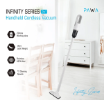 Pawa Infinity Series 2-in-1 Handheld Cordless Vacuum Cleaner (PW-ISVC123D-WH) – 5500Pa, HEPA Filter, 2000mAh, up to 20-min Runtime - Image 2