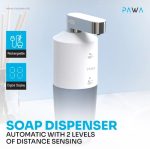 Pawa PW-LFSTAMSD-WH Automatic Soap Dispenser – 2-Level Distance Sensor, Rechargeable, Touchless Design, - Image 3